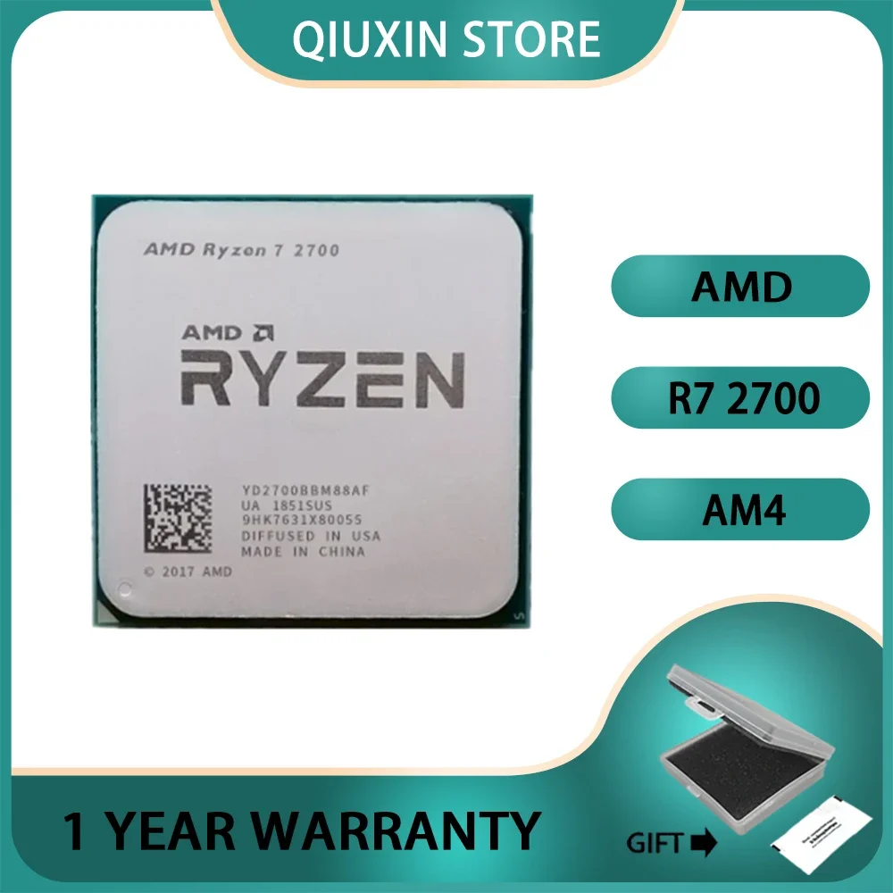 

CPU 3.2 GHz Eight-Core Sixteen-Thread 16M 65W,AMD Ryzen 7 2700 R7 2700 Processor YD2700BBM88AF Socket AM4