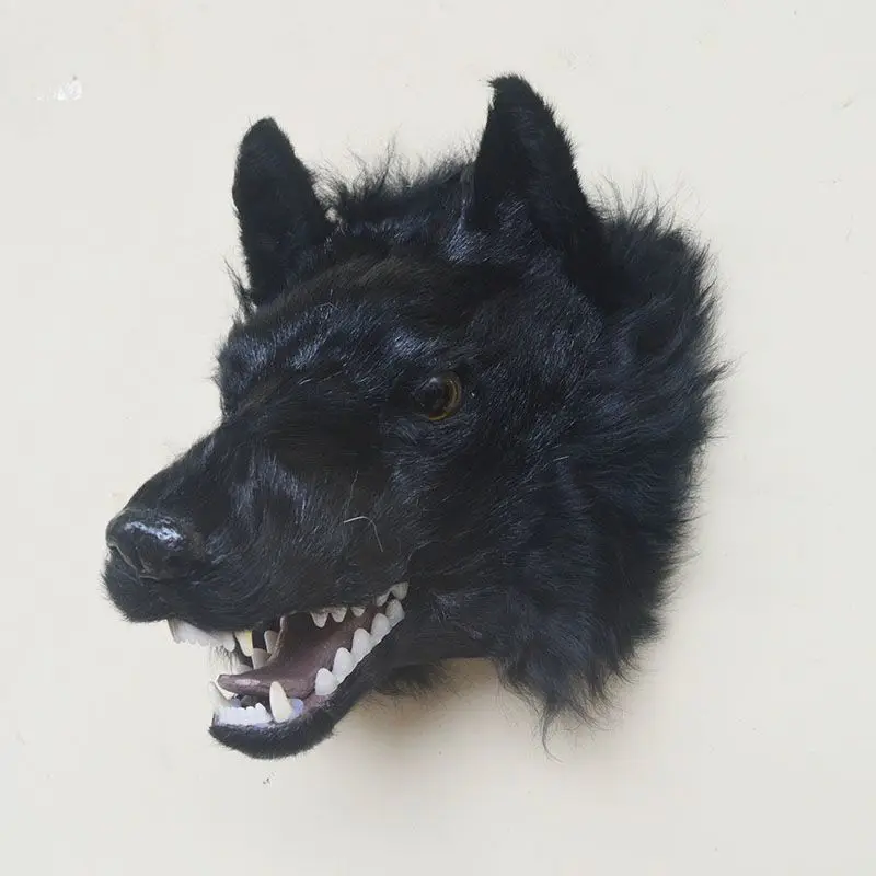1:1 Scale Realistic Wolf Head Animal Wall Hanging, Handmade Ethnic Bar Decor