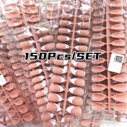 120/150/240pcs Long Stiletto Nude Press On Fake Nails Glossy Classic Fake Nail Tips Solid Color Removable Artificial False Nails