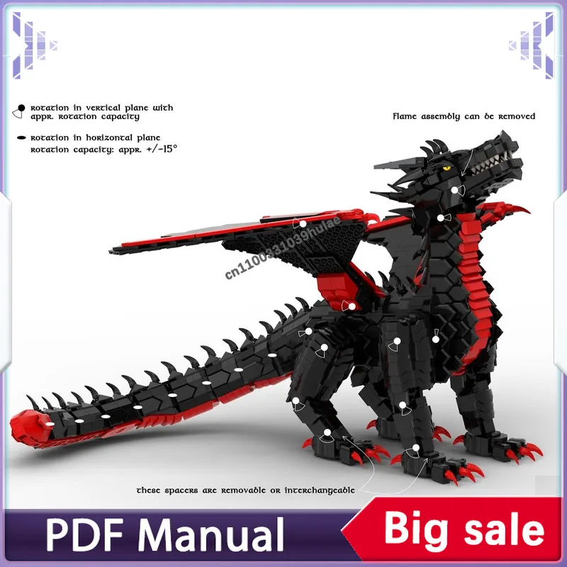 Fantasy-Drachen-Angriff Bausteine-Set Figuren Zubehör Dekoration Erwachsene Bausteine Weihnachtsgeschenk