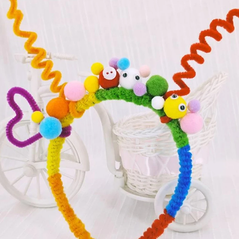 Mixed Color High Bounce Ball DIY Children's Kindergarten Creative Making Materials Colorful Small Hair Ball Plush Ball