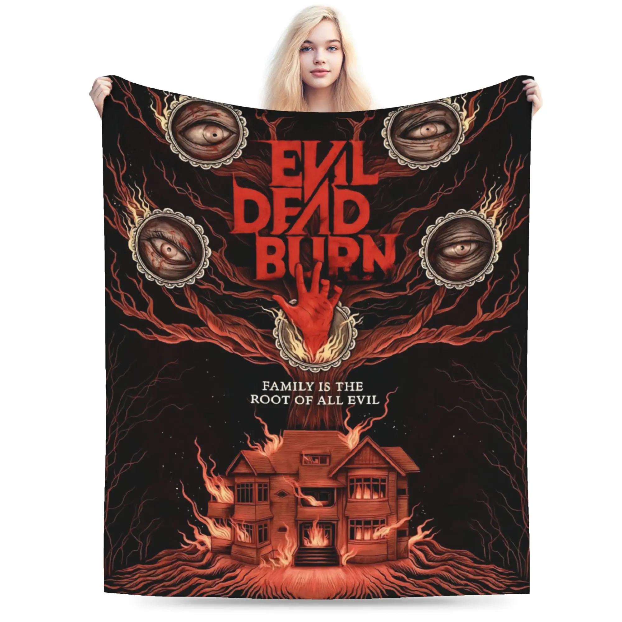Super Soft Evil Dead Burn Throw Blanket Premium Flannel Fleece Lightweight  Bed Blanket Warm Plush Blankets All Season Use