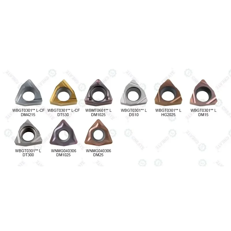 WBMT WBGT WNMG PVD Coated Tungsten Carbide Inserts for CNC Lathe Turning & Boring Machining OEM Customizable10 pieces per box