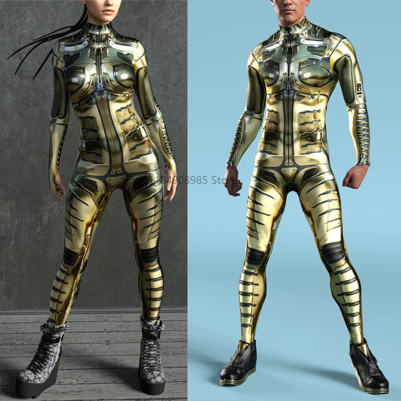 

Gold Invader Costume 3D Print Catsuit Zipper Jumpsuit Zentai Bodysuit Game Party Carnival Costume Cosplay Outfit 2025