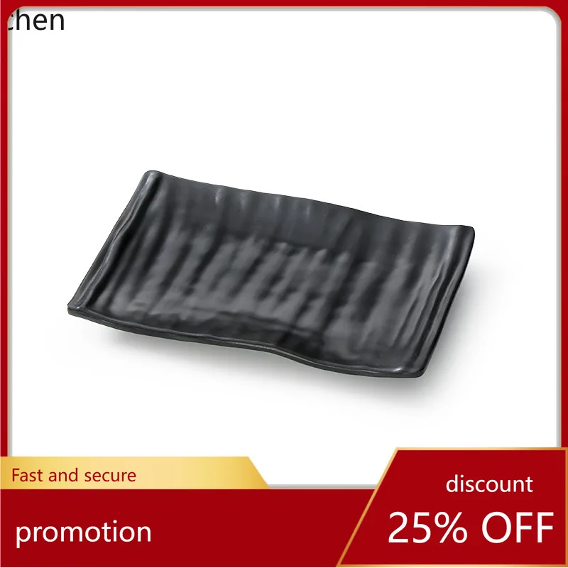

ZML tableware for hot pot restaurants, frosted barbecue plates, imitation porcelain, shatterproof rectangular sushi plates