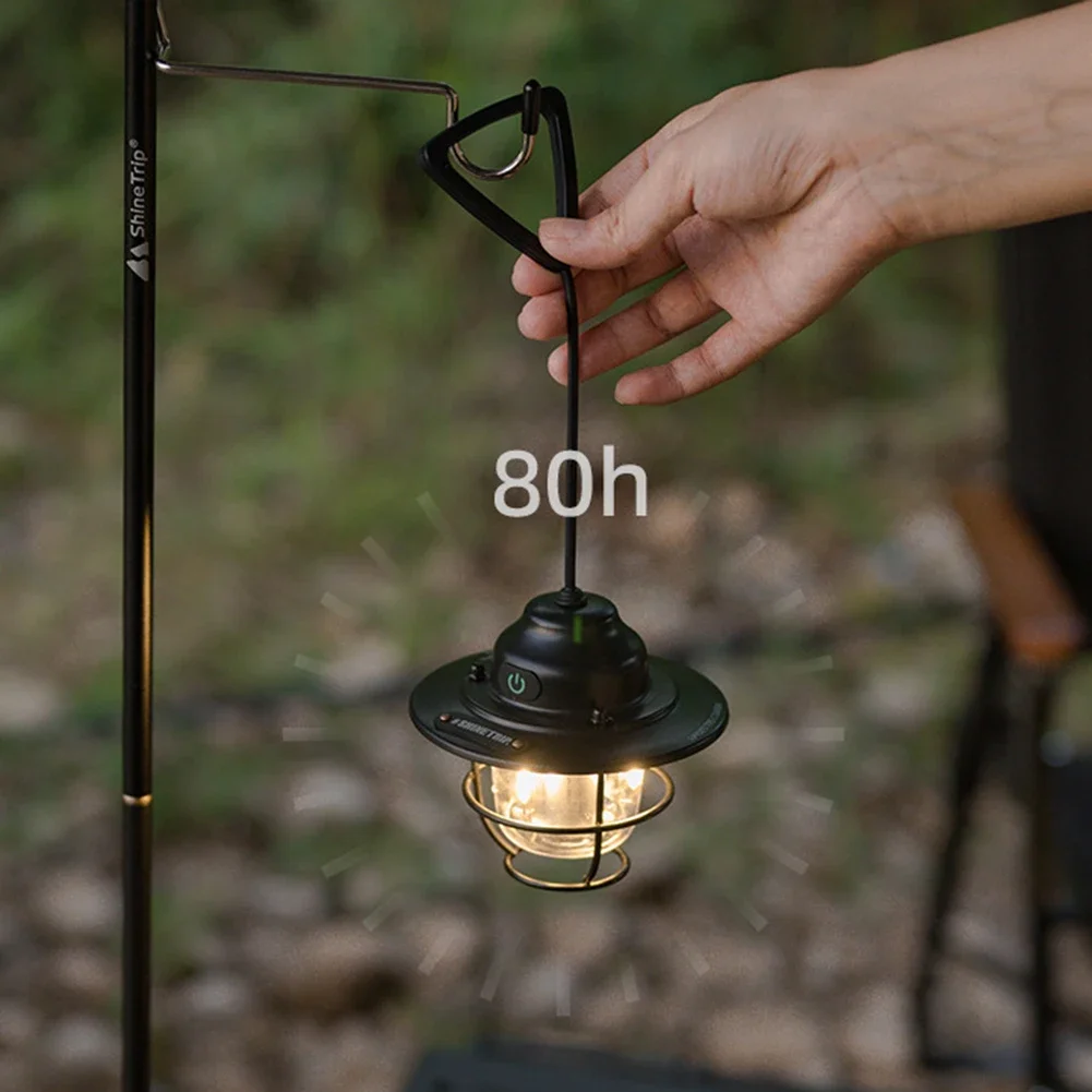 Mini LED Camping Lanterns Type-C Rechargeable Dimming Portable Hanging Tent Light 1200mAh for Hiking Fishing Emergency Lanterns