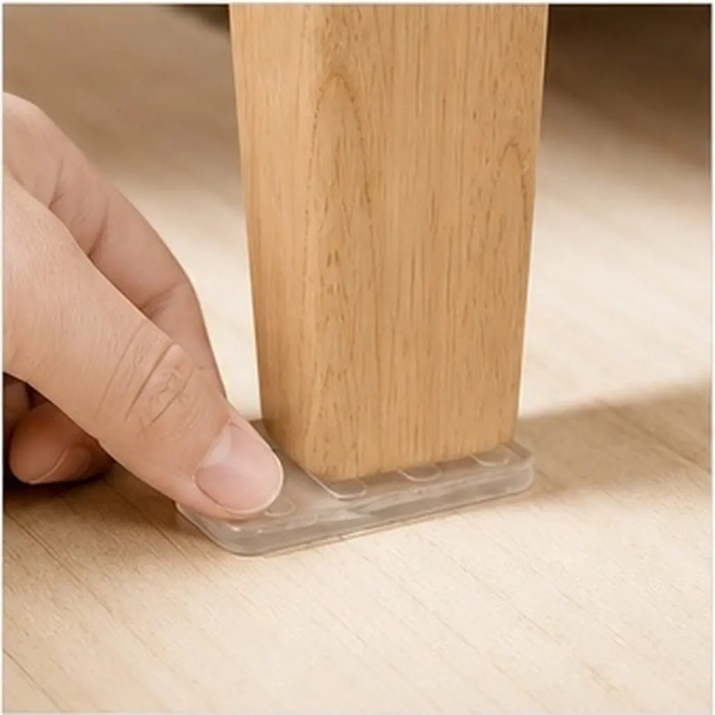 8Pcs Furniture Transparent Foot Pads PU Leveling Shims Multi-Purpose Height Extenders for Tables Sofas Beds Cabinets Nonslip