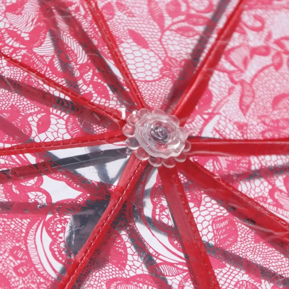 Foldable Lace Parasol Umbrella Transparent Love Embroidery Flower Girl Umbrella Large Bride Umbrella for Wedding Decoration