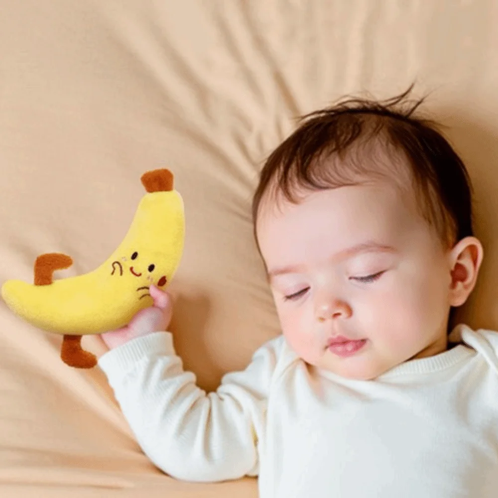 Hand Grip Cute Baby Hand-held Stuffed Soft Cartoon Fruit Anti-Startle Vibrant Color Sleep Soothing Sleeping Aid
