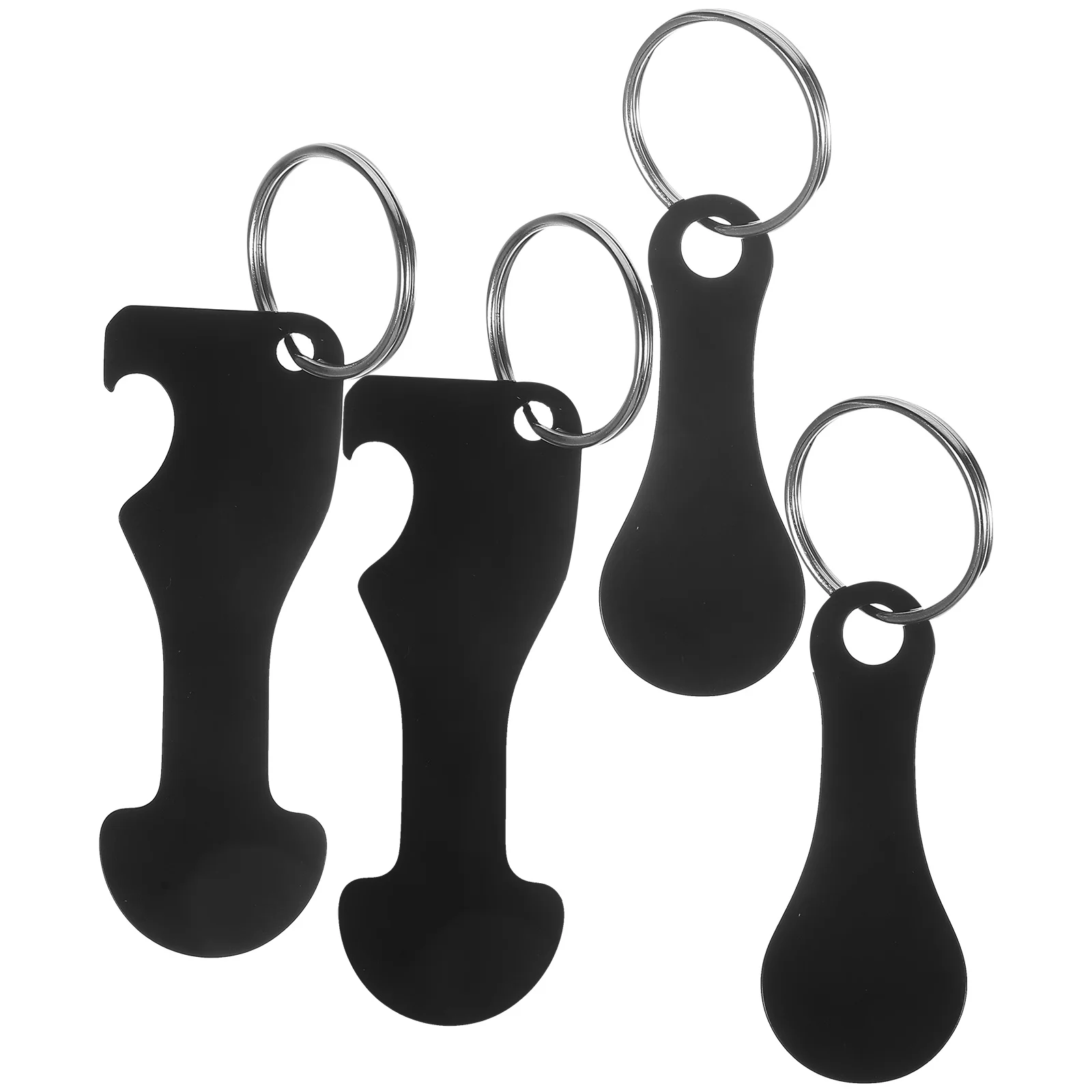 4 Pcs Token Keychain Feeder Cart Shopping Trolley Opener Small Zinc Alloy Tokens Miss Metal