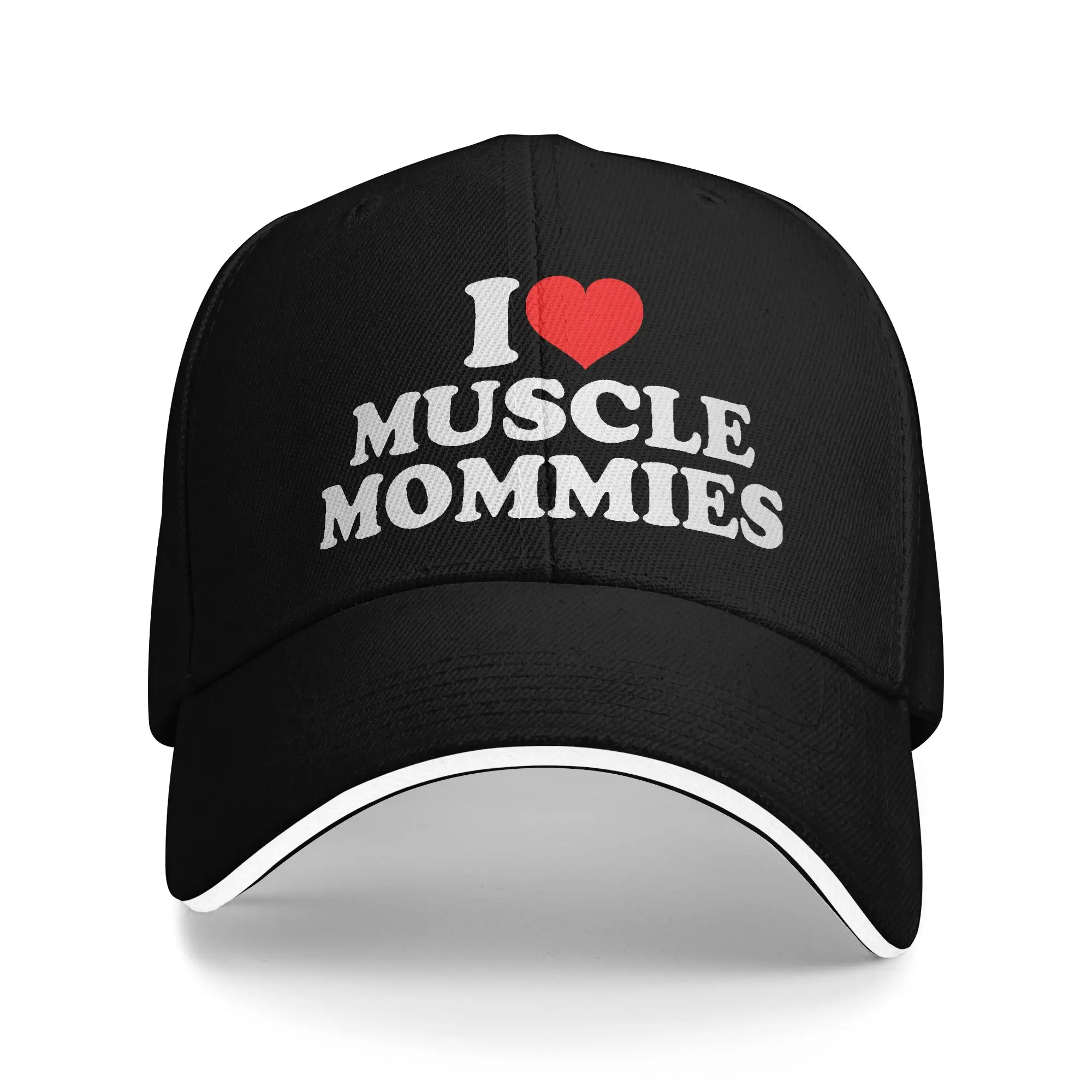 I Love Muscle Mommies Baseball Cap  Running Hippie Sun Visor Trucker Hat Women Men Classic Design Baseball Caps