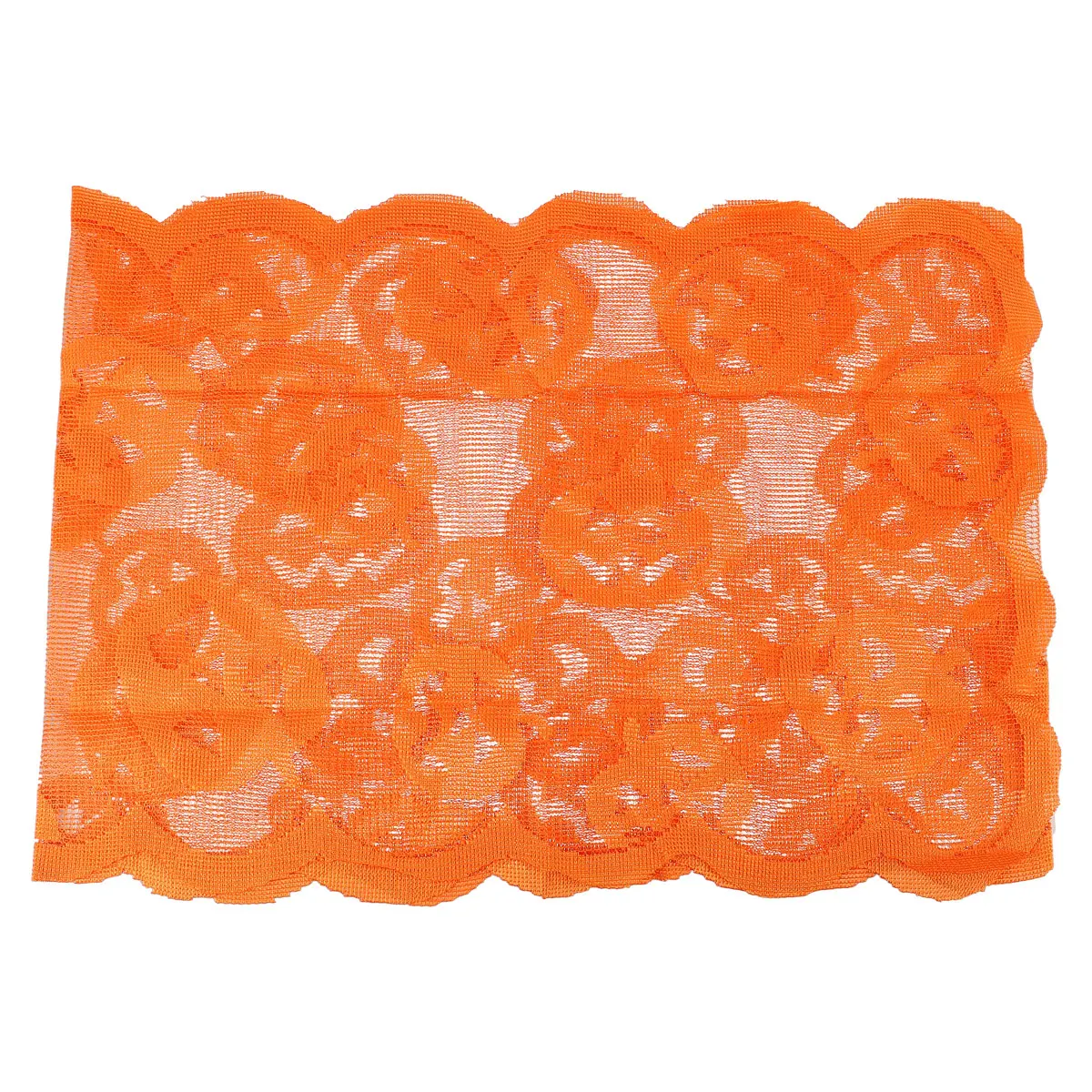 

Pumpkin Table Runner Polyester Rectangular Cloth For Halloween Party Table Cover Lace Vintage Knitting Design