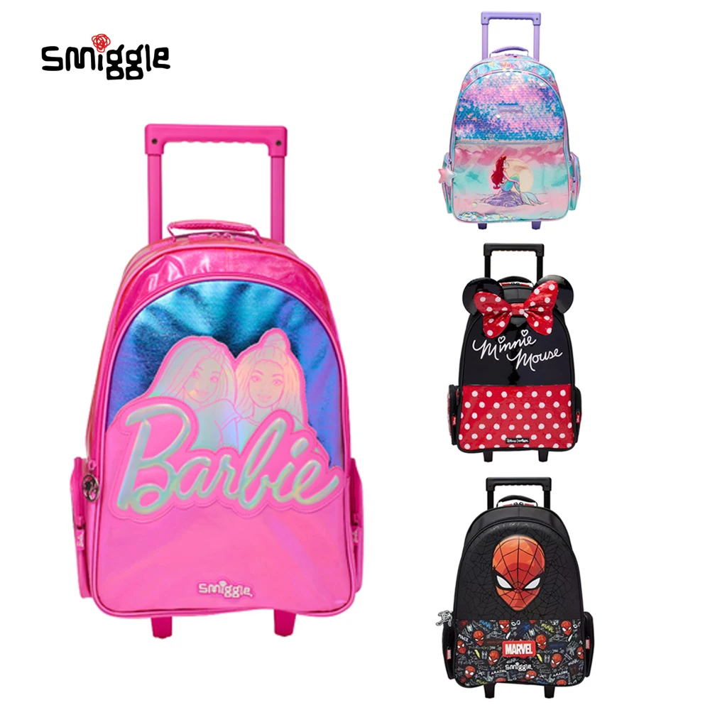 Smiggle Kids Rollende Rugzak Hot-Selling Zeemeermin En Prinses Wielen Schoolrugzak Voor Jongens En Meisjes School Trolley Tassen