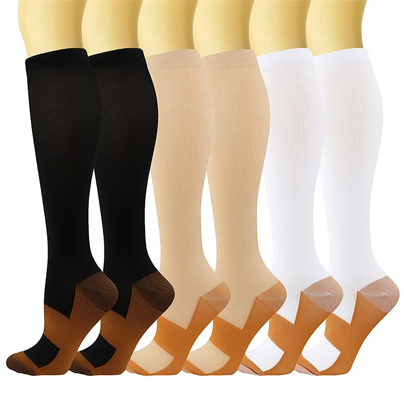 Compression Stockings Blood Circulation Promotion Slimming Compression Socks Anti-Fatigue Comfortable Solid Color Socks