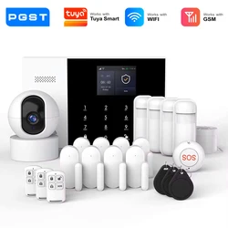PGST residencial Tuya inteligente Gsm Wifi sistema de alarma para el hogar alarma de seguridad inalámbrica casa Smart Life App Control funciona con ALexa