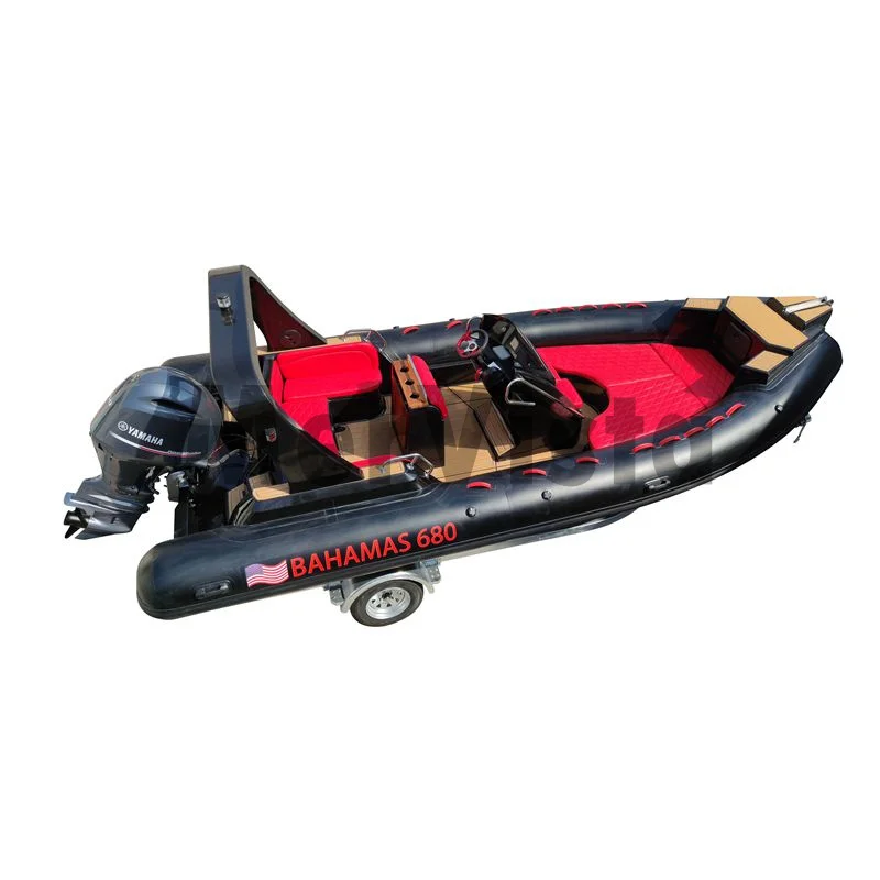 

French Orca Hypalon Fiberglass Rigid Hull Inflatable Boat Rib 6.80m Boat For Sale