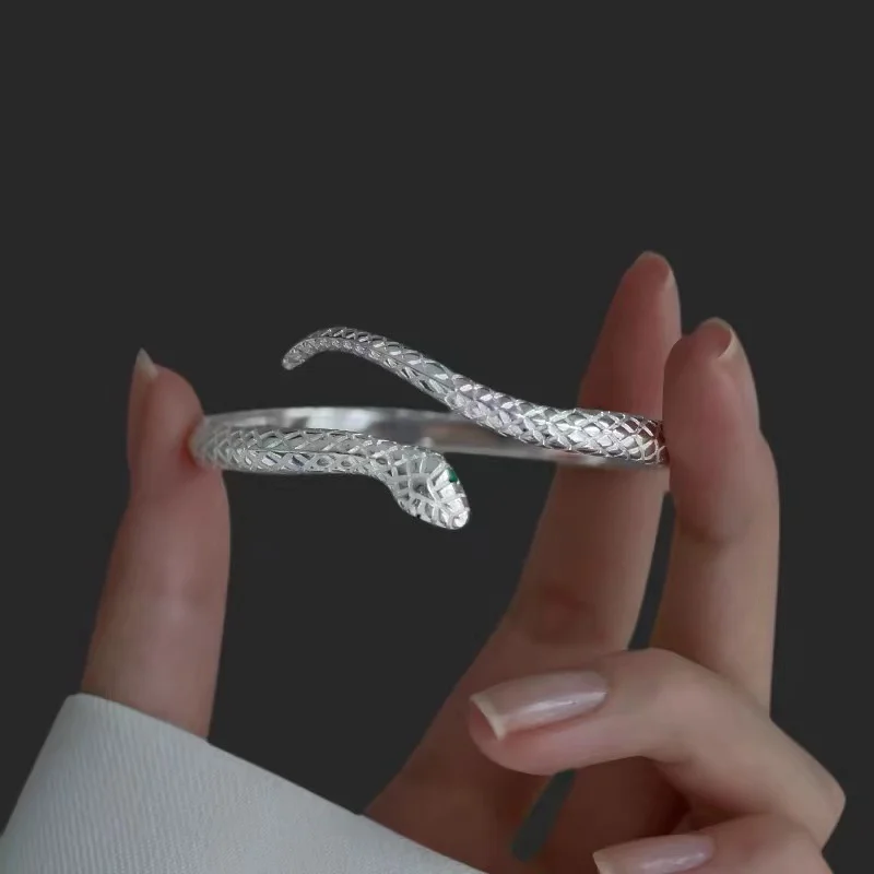 High quality original design 999 pure silver snake winding bracelet, ladies' high-end exquisite jewelry open bracelet gift