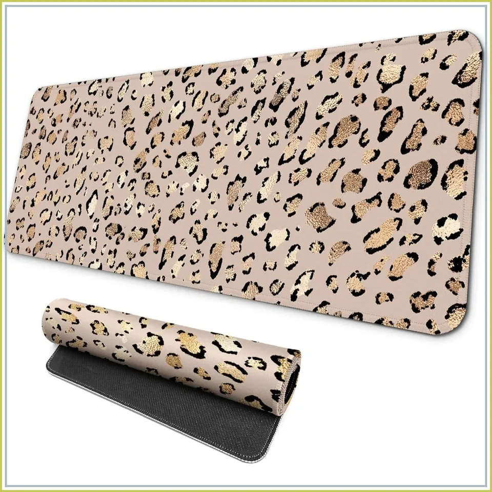 Large Extended Gaming Mouse Pad Leopard Print