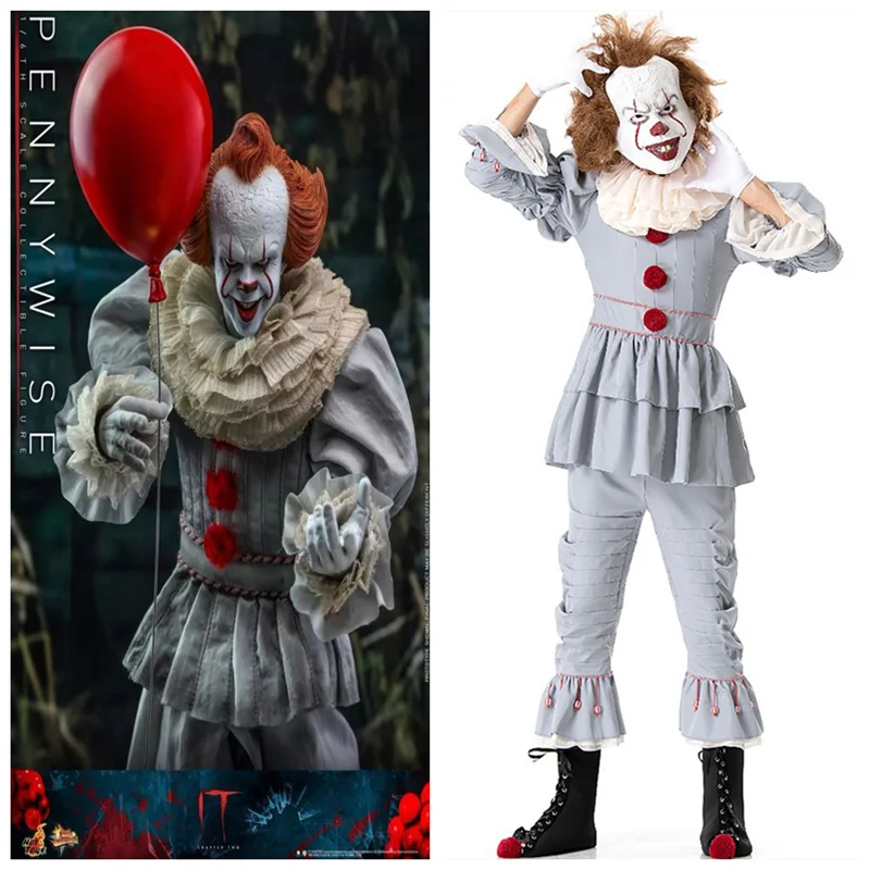 

Halloween Parent-Child Circus Clown Cosplay Costume Pennywise Movie Role-playing Clothes Set Adult Women's Traditional Chines...