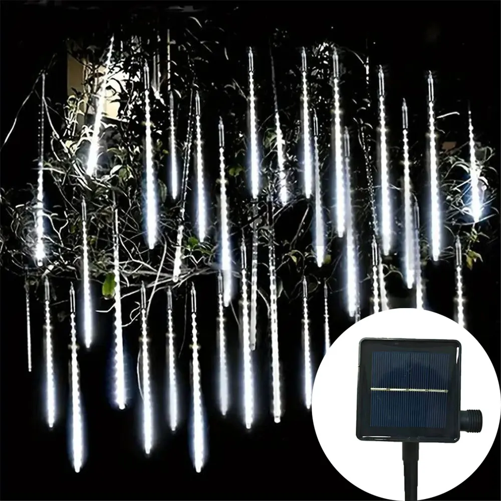 

30/50cm Outdoor Fairy Light LED Solar Meteor Shower Rain String Light Holiday Garland Wedding Christmas Tree Decoration 8 Tubes