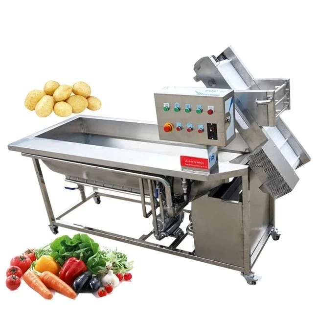 Potato Carrot Tomato Industrial Electric Air Bubbles Washes Machine Provided Fruit Washing Machine Vegetable Fruit Washer