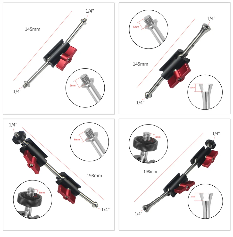 360-Stativ-Adapter für Magic Arm, Dual-Kugelkopf, 1/4 Zoll Schraube, Gelenkanschluss für Kamerakäfig, Monitorständer, LED-Lichthalter – Detail 14