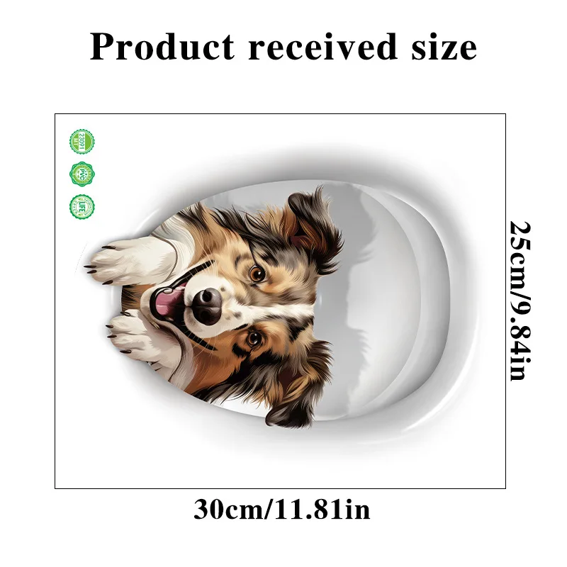 Funny 3D Dog Cat Toilet Stickers DIY Self-adhesive Wall Sticker Squirrel Water Resistant Toilet Seat Decals