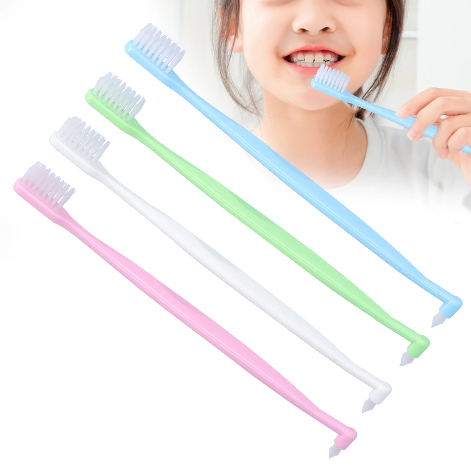 

4PCS Orthodontic Toothbrush DoubleEnded Interspace Toothbrush For Braces Teeth Cleaning