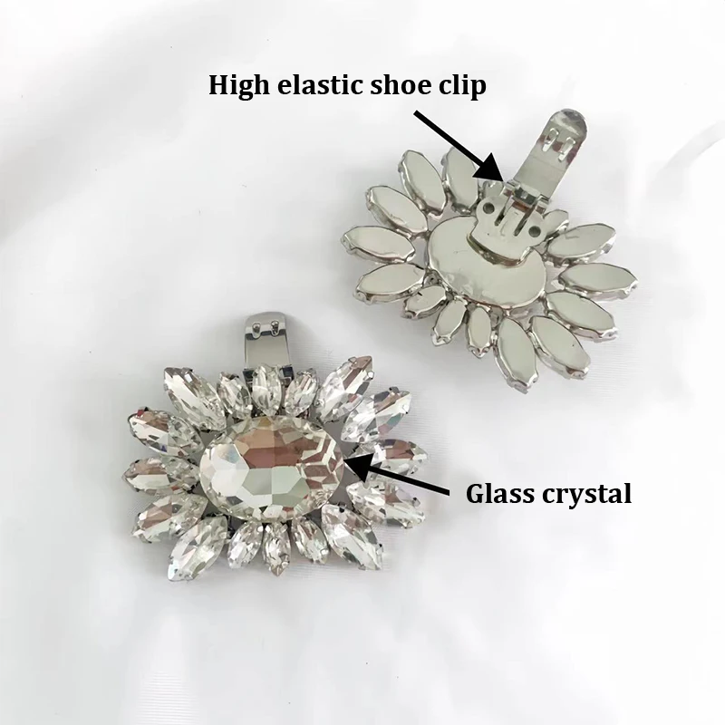 1 pz scarpe di cristallo quadrato Clip donna pigro rimovibile tacchi alti scarpe fibbia strass fai da te scarpa fiore scarpe da sposa morsetto Decor