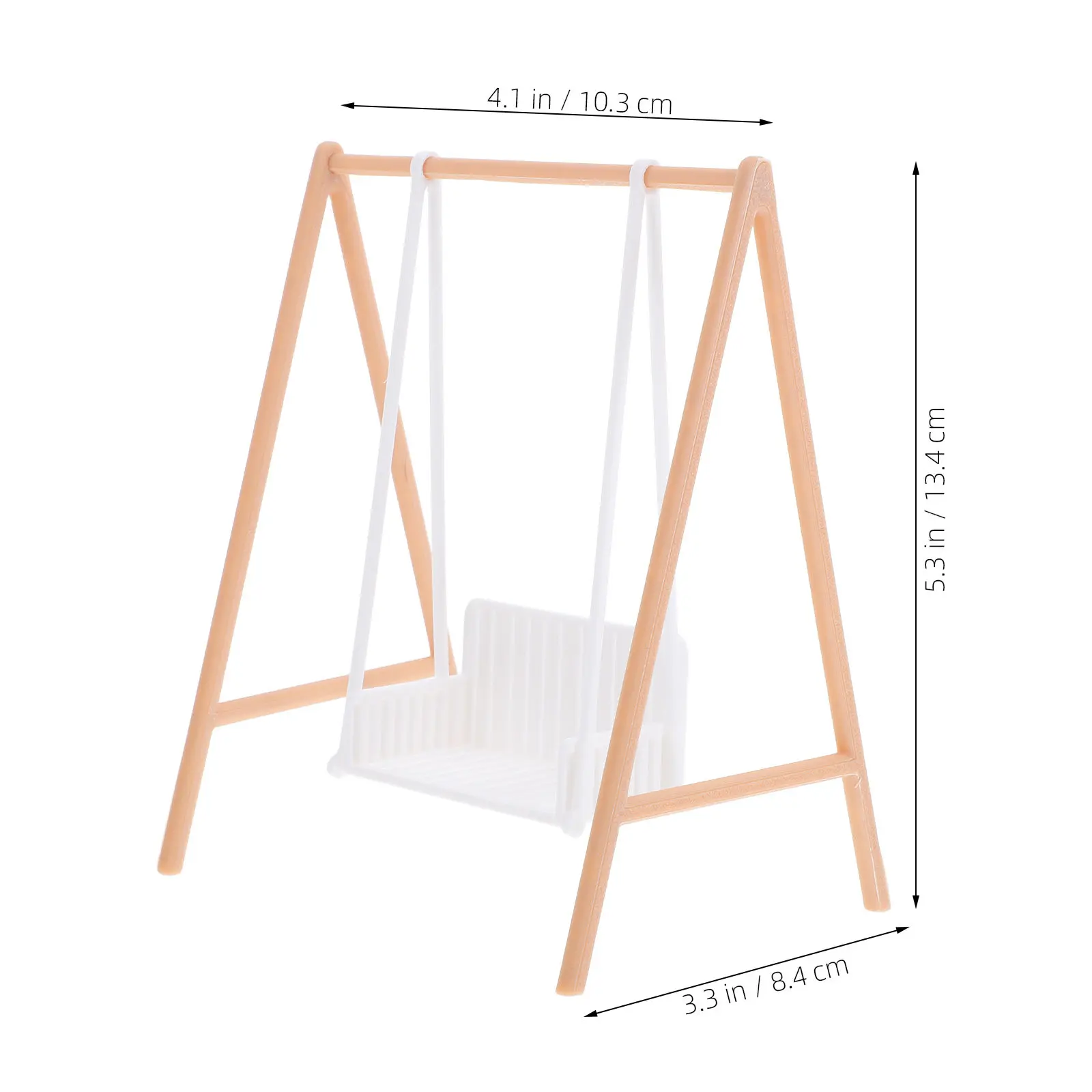 Exquisite Craftsmanship Miniature Swing for Dollhouse Garden Decorative Prop Interactive Design Durable Pla Material Mini House