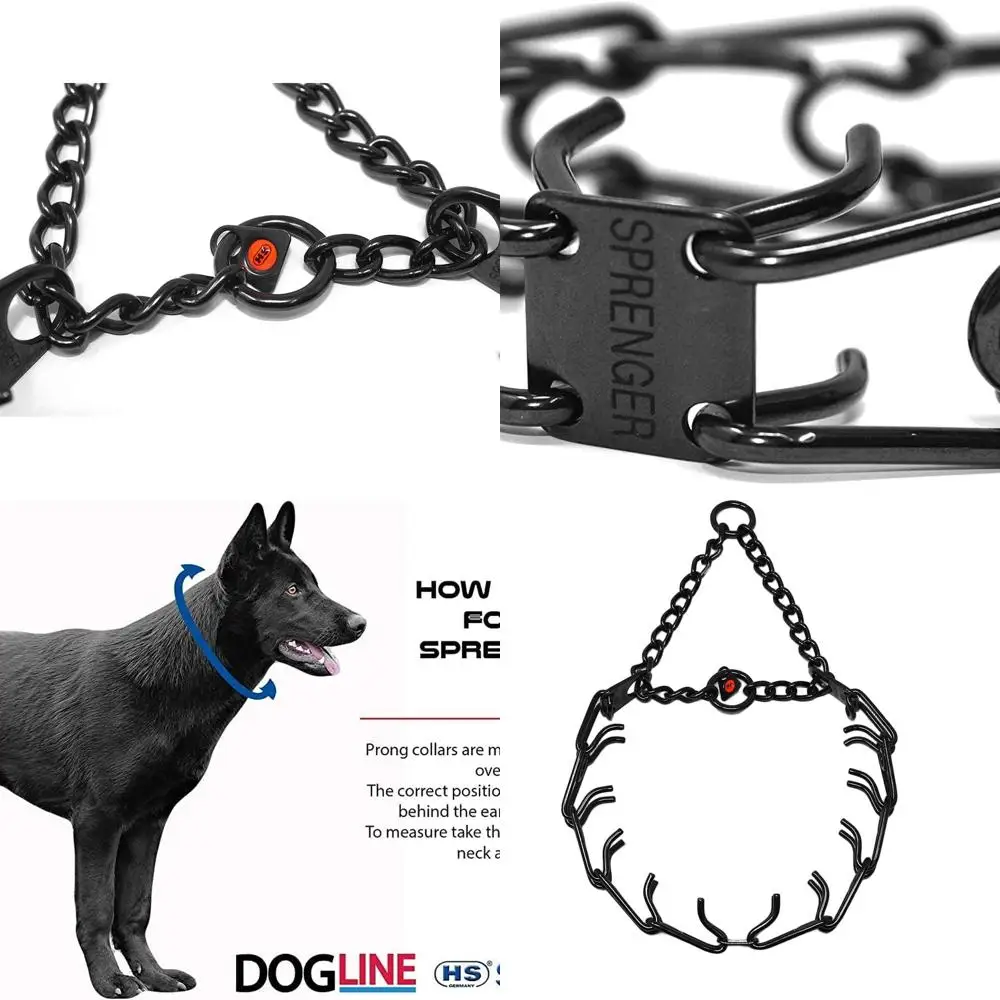 

German Engineered Black Stainless Steel Dog Training Collar, Medium, 3.2mm x 23in, Anti-Pull, Made in Germany