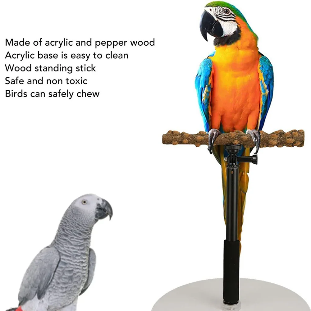 

Parrot Perch Stand 12.9-36.2in Height Adjustable Bird Perch Stand Indoor Outdoor Wood Parrot Training Perch Stand Toy