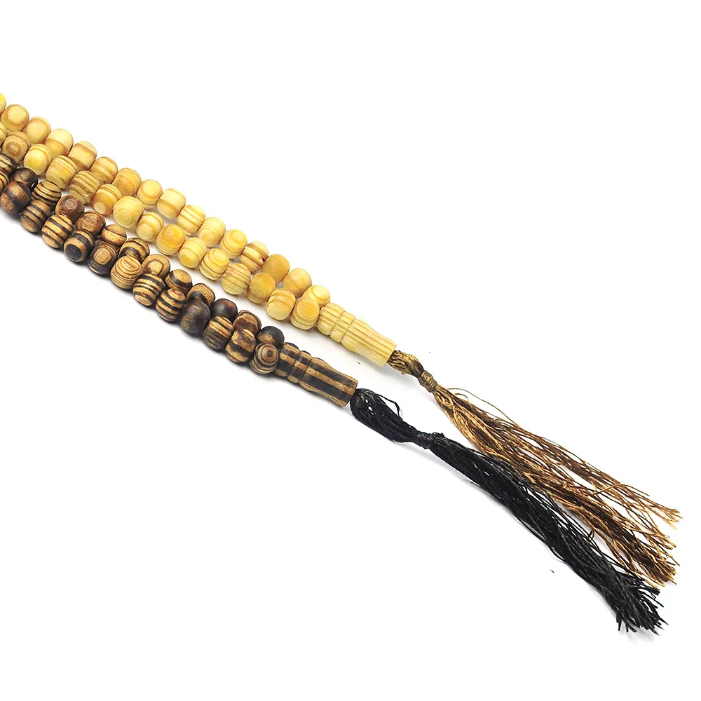 VILLWICE الصلاة الإسلامية حبة سوار 8 مللي متر Tasbih 99 مسبحة خشبية الصلاة سلسلة مع اندونيسيا الدين مجوهرات مسلم هدية #3