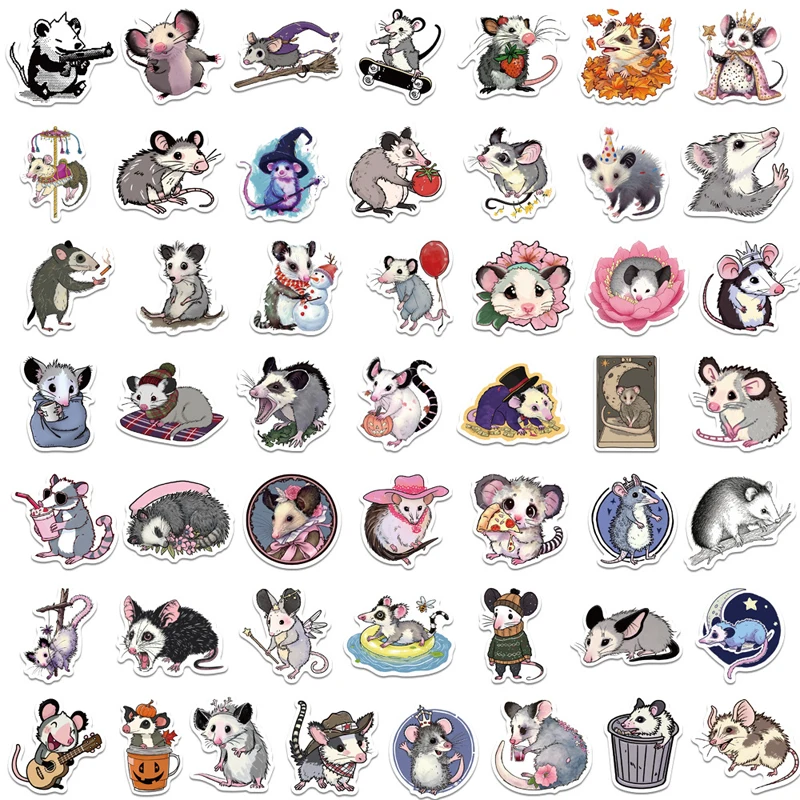 50 個ビニールかわいいネズミステッカー防水落書き動物ステッカー齧歯動物ステッカー水ボトルラップトップコンピュータスクラップブック