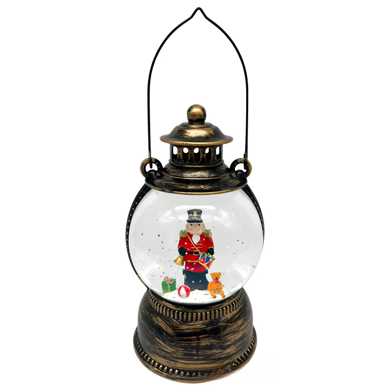 Bola lampu angin bulat dengan musik, lampu LED terintegrasi, bola air bercahaya, lampu bola air, hadiah Natal, kotak musik