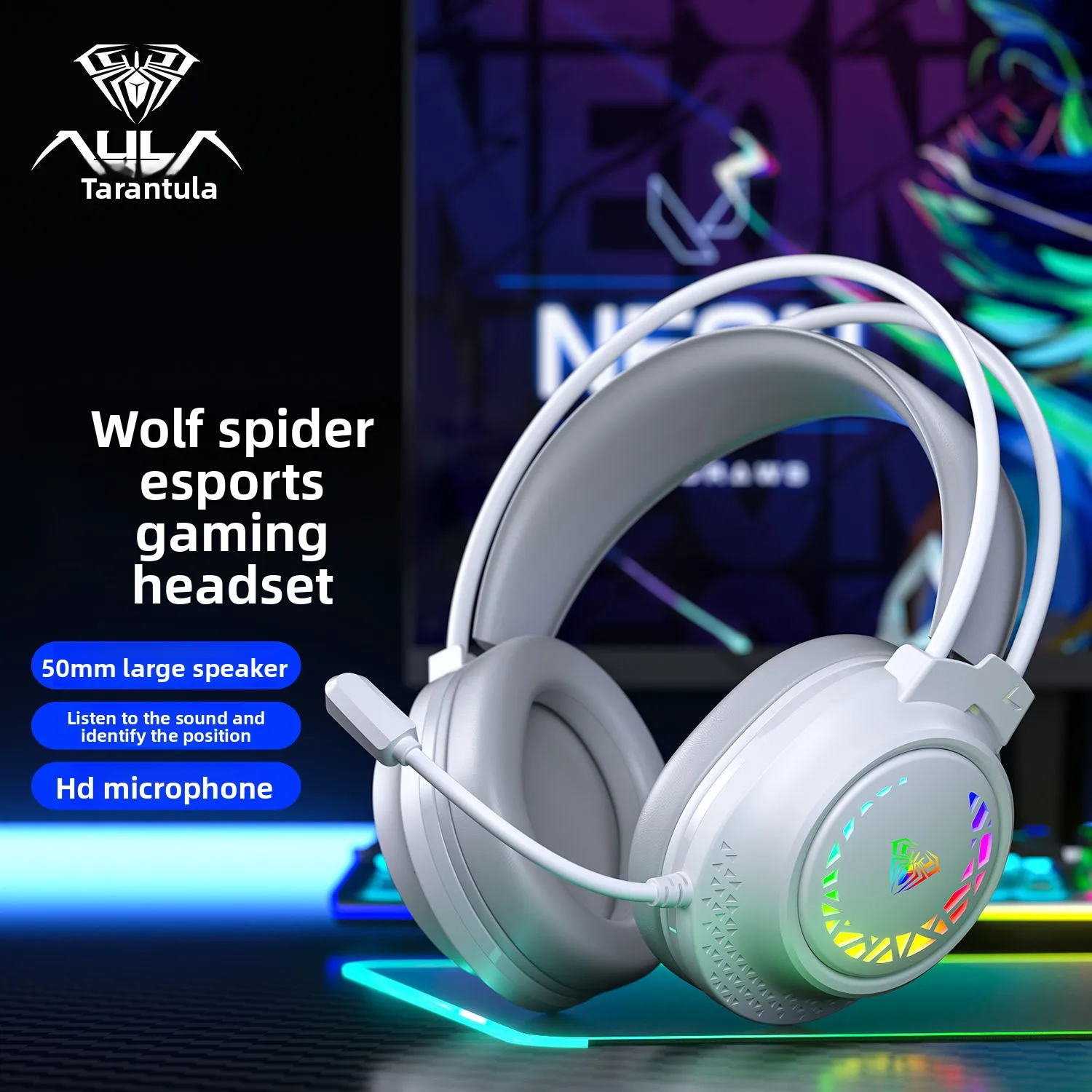 

Игровые наушники AULA S611 для геймеров, проводная компьютерная гарнитура для киберспорта, для ноутбуков, для игр типа «Курица на ужине» (PUBG), с микрофоном