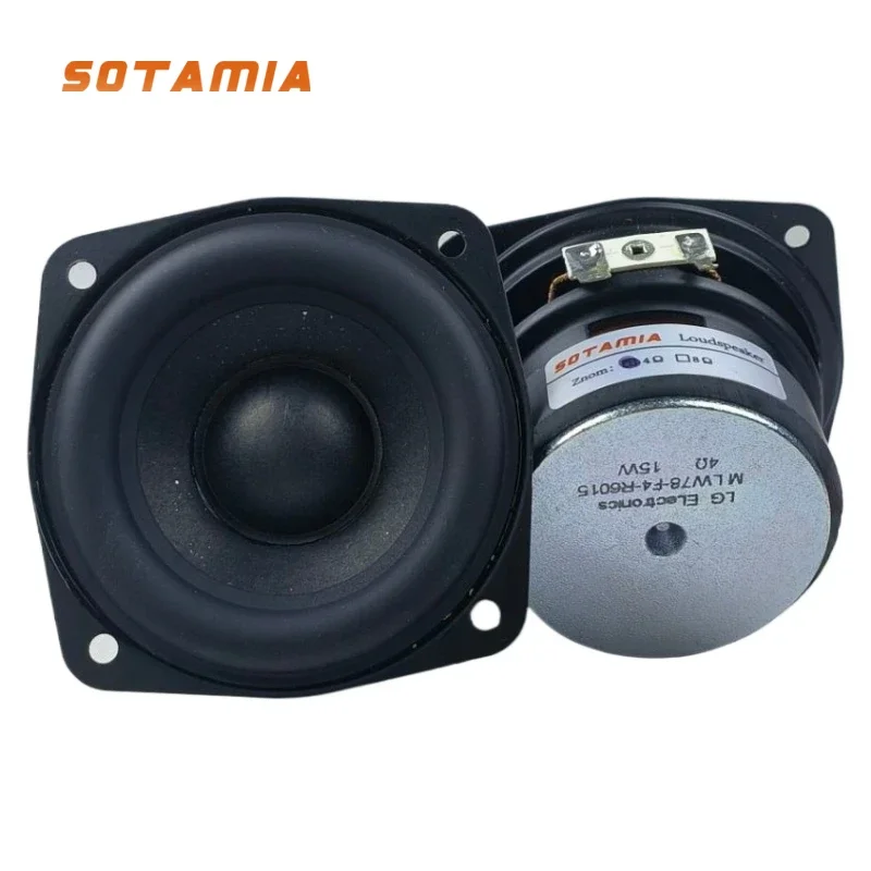 Sotamia 2 pçs 3 Polegada subwoofer alto-falante driver 4 ohm 15w woofer áudio de alta fidelidade música baixo alto-falante bluetooth alto-falante de cinema em casa