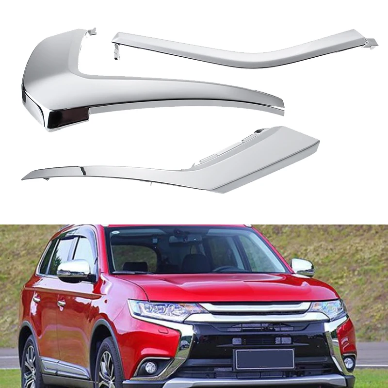 

3 Pcs Car Left Front Bumper Splitter Lip Body Kit Spoiler Diffuser Lip Chin Bumper For Mitsubishi Outlander 2016-2019