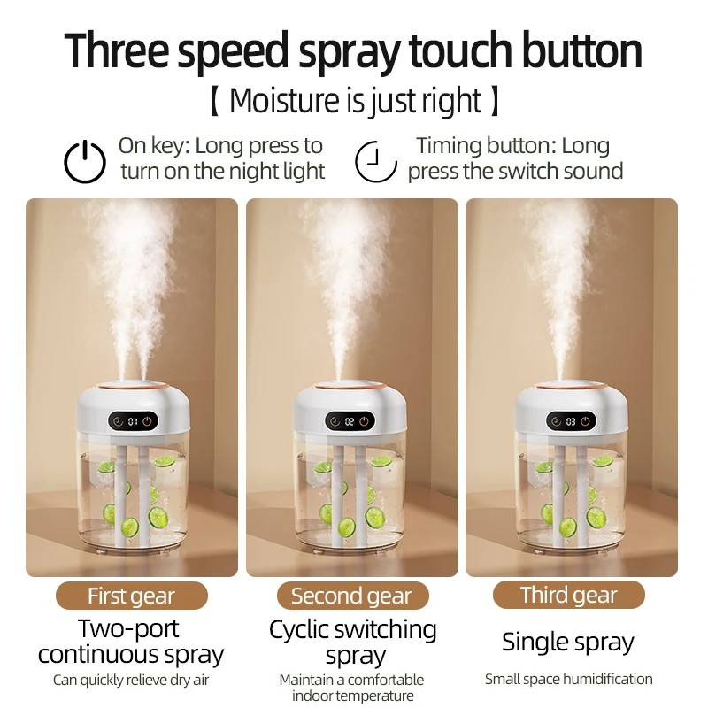 Dual Nozzle 4.5L Large Capacity Digital Home Aromatherapy Humidifier,  Remote ControlUSB Bedroom Desktop Air Humidifier