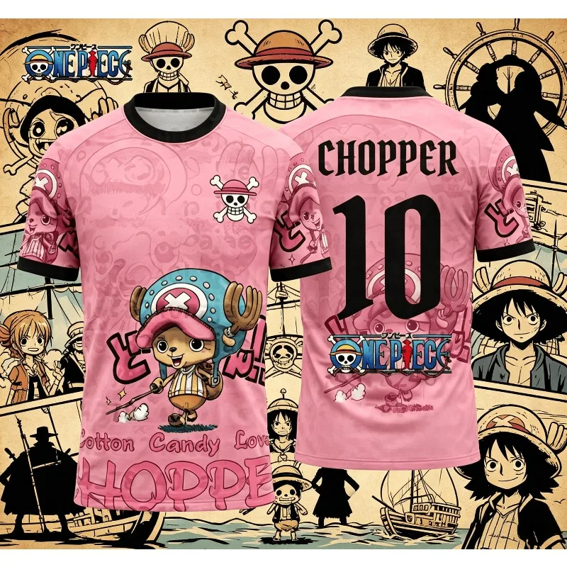 2026 One Piece Grafik-T-Shirt Japanische Anime-Fußballtrikots Sport Schnelltrocknend Herren-T-Shirt Kinderkleidung Damen-T-Shirt