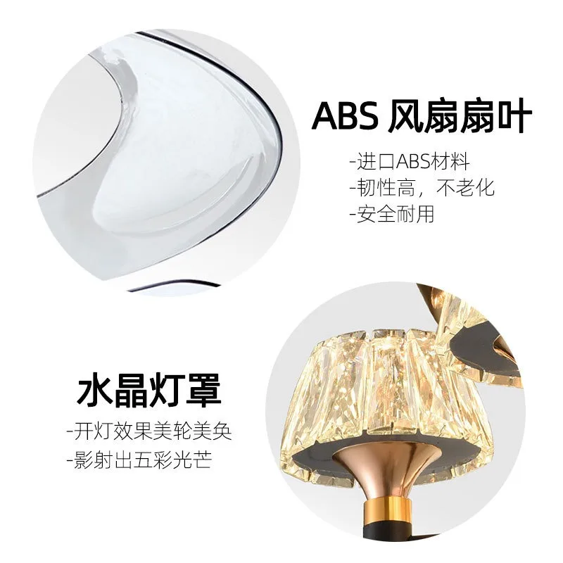 مصباح مروحة غير مرئي حديث مقاس 42 بوصة مصباح لغرفة المعيشة وغرفة النوم وغرفة الطعام مصباح مروحة منزلي فاخر متغير التردد 3 ألوان #4