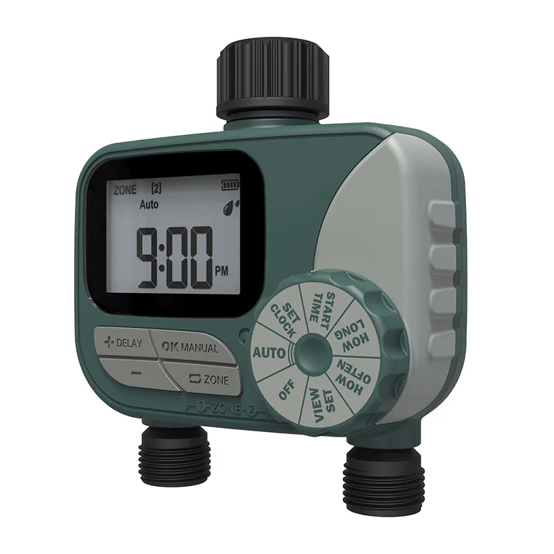 ذكي التلقائي مزدوج صمام الري الموقت المنزل في الهواء الطلق حديقة ساحة الحديقة سقي جهاز التحكم لحدائق المزارع