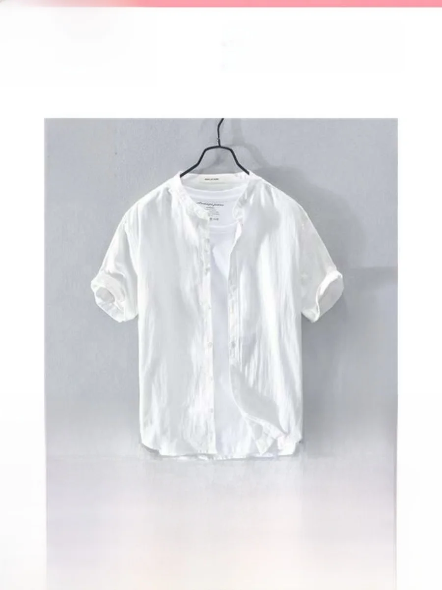 

Новая мужская футболка из хлопка и льна, повседневная, с круглым вырезом, летняя, белая, свободного кроя, коллекция Весна-Лето 2023, материал — лён