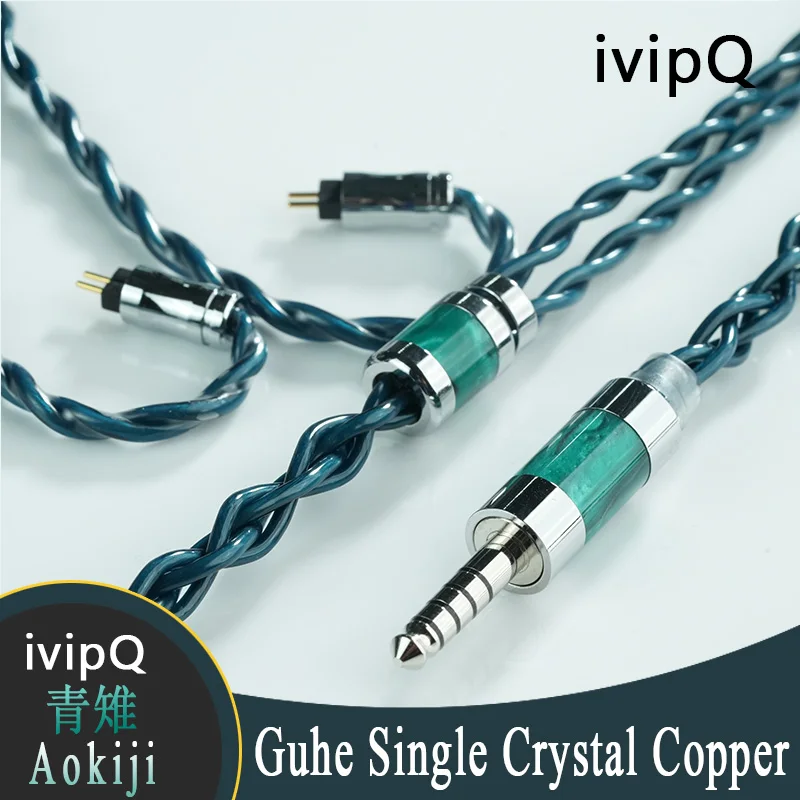 ivipQ-Aokiji Guhe 単結晶銅イヤホンアップグレードケーブル、4.4mm