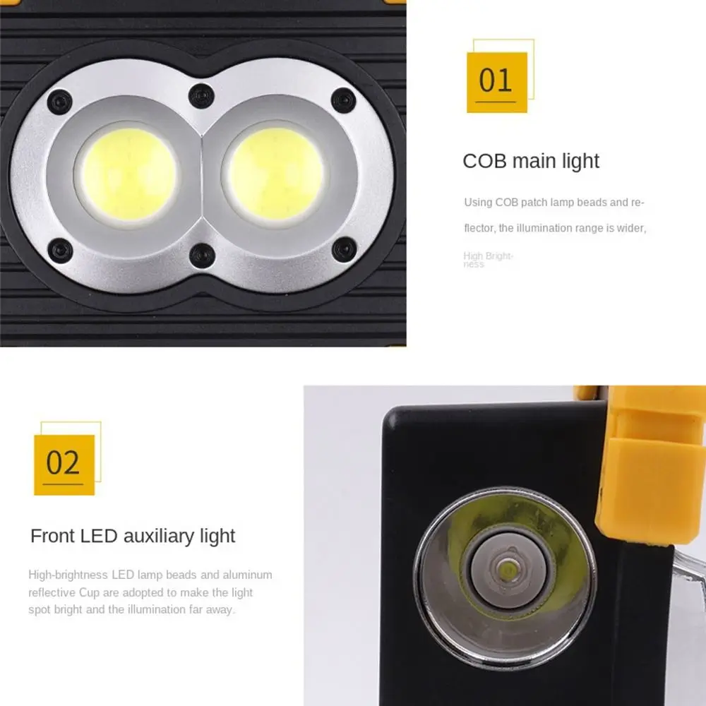 New Floodlight USB Rechargeable Camping Lamp Searchlight Flashlight COB LED Work Light