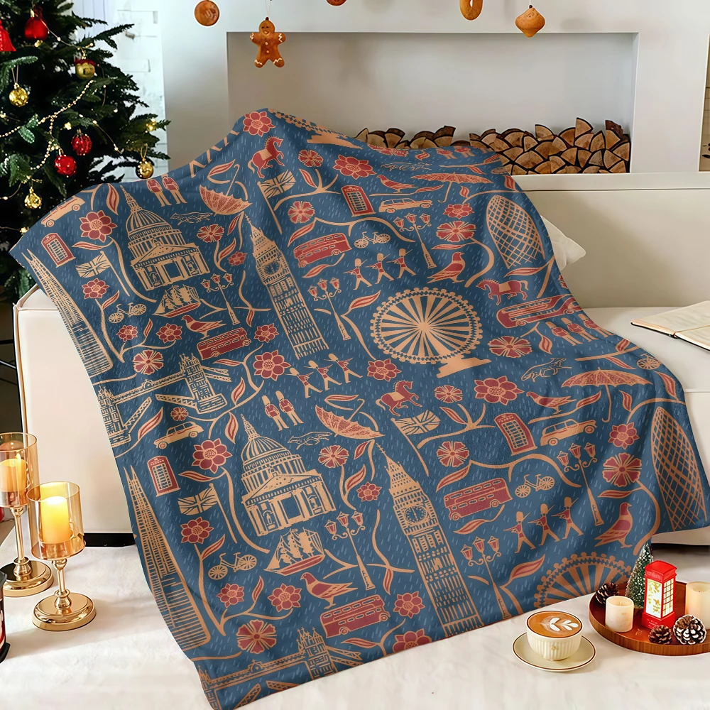Retro Halloween Ghost Pumpkin Diner Flannel Blanket Soft Fuzzy Plush Cozy Warm Throw for Sofa Bed Couch Home Decor