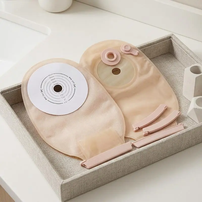 1 Set Drainable Ostomy Colostomy Bag Leak Proof Odor Proof 15-60mm Hole for Postoperative Care Use