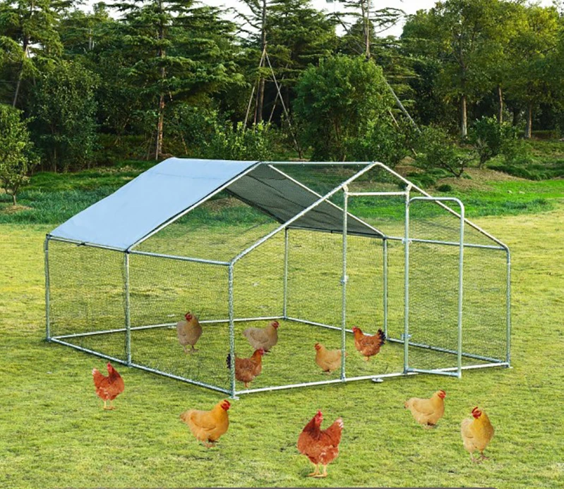 

Large Walk in Shade Cage Chicken Coop with Roof Cover Rabbit Ducks Hen Poultry House Large Metal Cages Chicken Run Coop