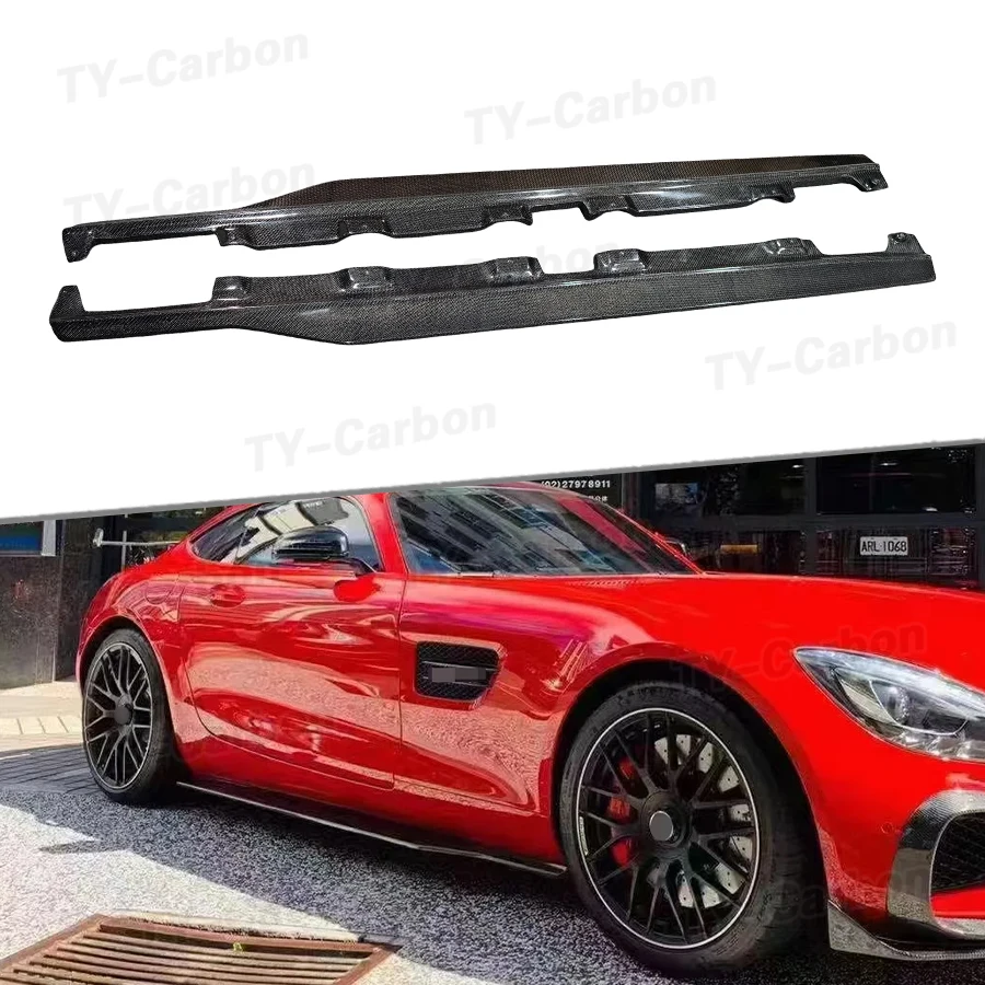

RZ Style Car Side Skirts for Mercedes-Benz AMG GT GTS GTR 2-Door Real Carbon Fiber Under Door Rocker Panels Extension Lip