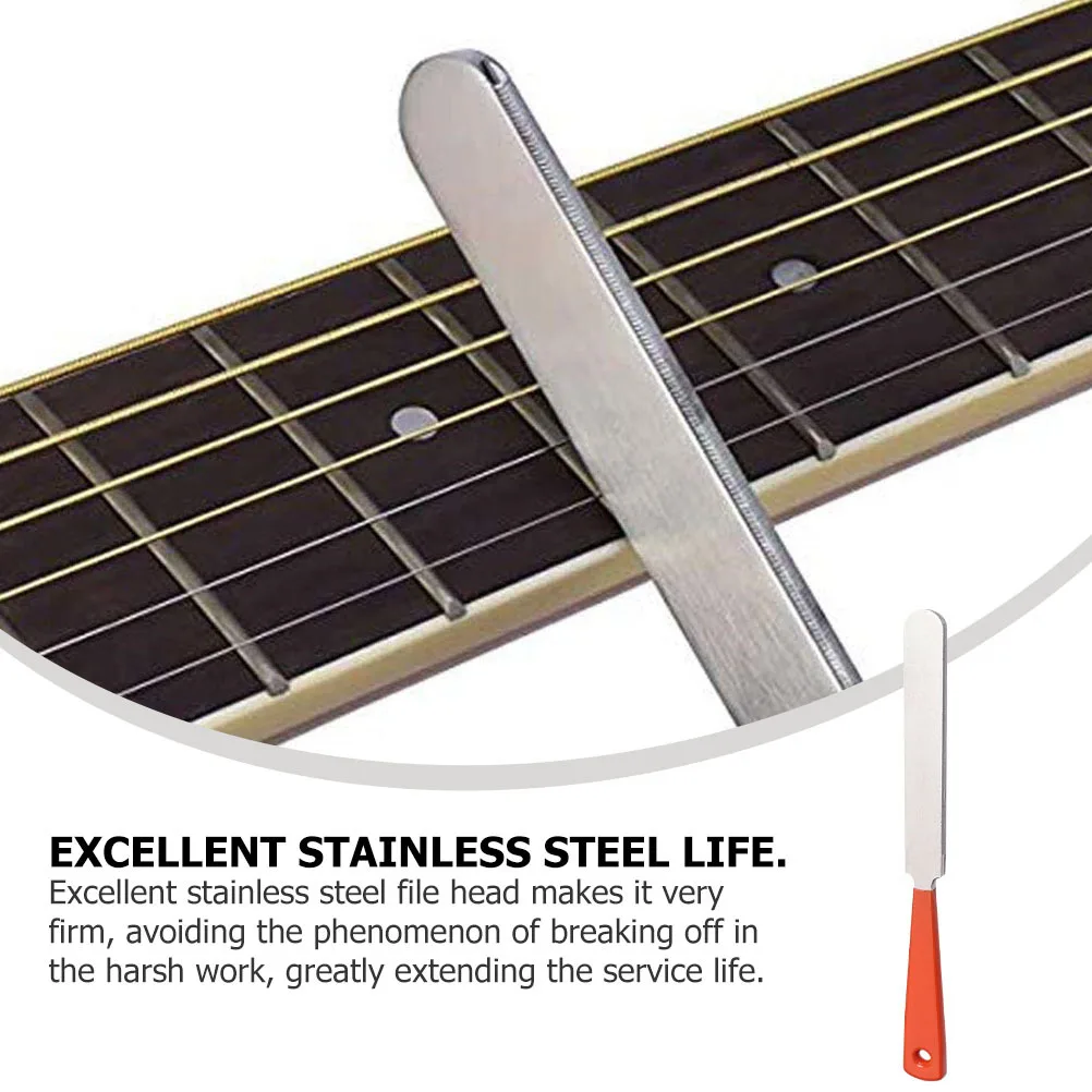

Guitar Frets File Stainless Steel Durable Plastic Handle Luthier Tool for Acoustic Electric Guitar Ukulele Bass